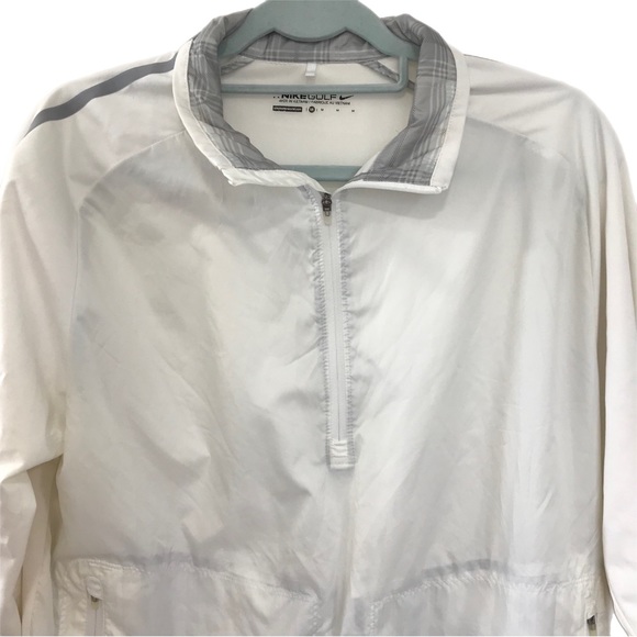Nike White Golf Men's 1/2 Zip Pullover Jacket Windbreaker - Picture 3 of 11